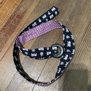 Vera Bradley Tortoise Shell Pink and Black Patterned Elephant Belt Reversible